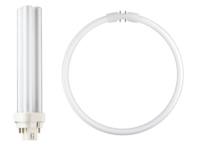 CFL and ring-shaped T5 fluorescent lamps